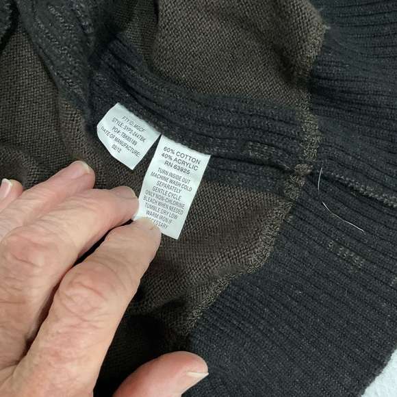 BKE Burnout 1/4 Zip Sweater Athletic Fit Black Cotton/Acrylic Men’s Size Large - Picture 8 of 9